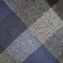 Load image into Gallery viewer, Heavy Navy &amp; Charcoal Check Donegal Tweed Fabric Sample
