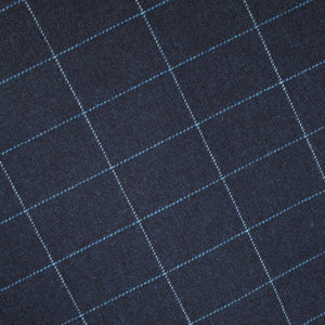 Navy & Blue Windowpane Donegal Tweed Fabric Sample