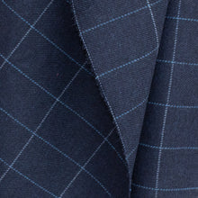 Load image into Gallery viewer, Navy &amp; Blue Windowpane Donegal Tweed Fabric Sample
