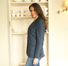 Load image into Gallery viewer, Navy and Blue Windowpane Fiadh Donegal Tweed Jacket
