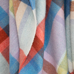 Multi Colour Check Merino & Lambswool Blanket