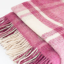 Load image into Gallery viewer, Pink &amp; Cream Check Large Wool Blanket
