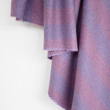 Load image into Gallery viewer, Lilac &amp; Mauve Striped Donegal Tweed Fabric Sample
