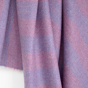 Lilac & Mauve Striped Donegal Tweed Fabric Sample
