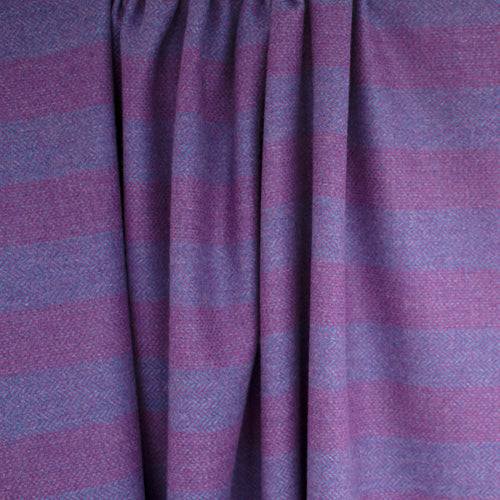 Plum & Purple Striped Donegal Tweed Fabric
