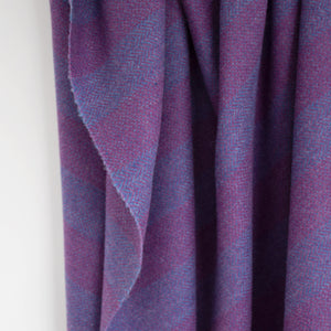 Plum & Purple Striped Donegal Tweed Fabric Sample