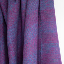 Load image into Gallery viewer, Plum &amp; Purple Striped Donegal Tweed Fabric Sample
