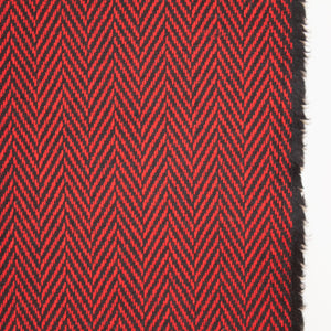 Red & Black Herringbone Donegal Tweed Fabric