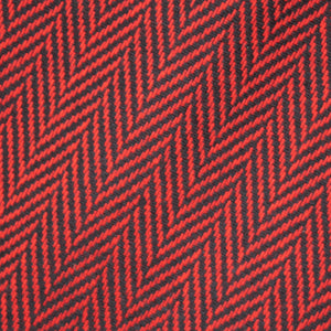 Red & Black Herringbone Donegal Tweed Fabric