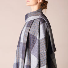 Load image into Gallery viewer, Roisin Cape, Denim &amp; Grey Check

