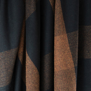 Black & Rust Square Donegal Tweed Fabric Sample
