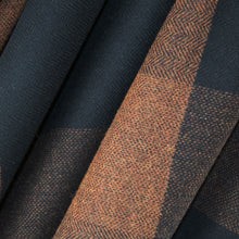 Load image into Gallery viewer, Black &amp; Rust Square Donegal Tweed Fabric
