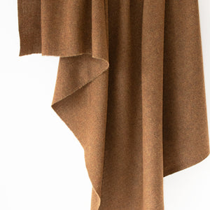 Rust Brown Herringbone Donegal Tweed Fabric Sample
