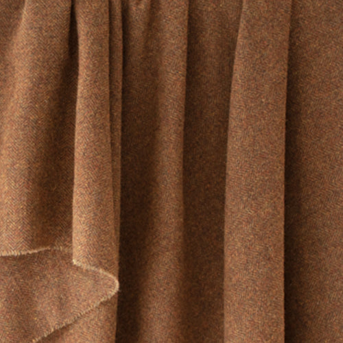 Rust Brown Herringbone Donegal Tweed Fabric