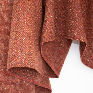 Rust Herringbone Donegal Tweed Blanket