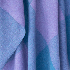 Lilac & Blue Check Donegal Tweed Fabric Sample