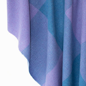 Lilac & Blue Check Donegal Tweed Fabric