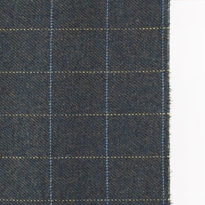 Teal Windowpane Donegal Tweed Fabric