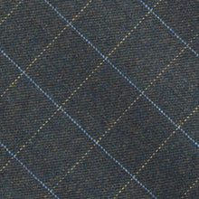 Load image into Gallery viewer, Teal Windowpane Donegal Tweed Fabric Sample
