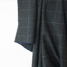 Load image into Gallery viewer, Teal Windowpane Donegal Tweed Fabric
