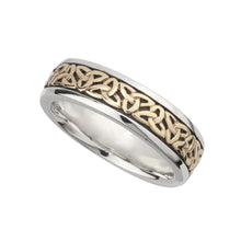 Load image into Gallery viewer, Sterling Silver &amp; 10K Gold Trinity Knot Ring

