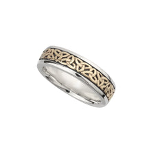 Load image into Gallery viewer, Sterling Silver &amp; 10K Gold Trinity Knot Ring
