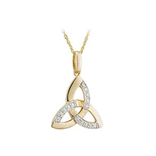 Load image into Gallery viewer, 14K Gold Diamond Trinity Knot Pendant
