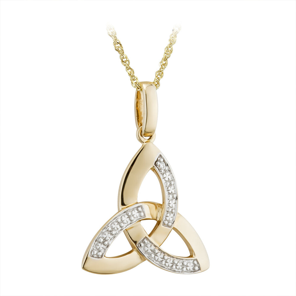 14K Gold Diamond Trinity Knot Pendant