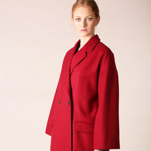 Cocoon Coat, Red