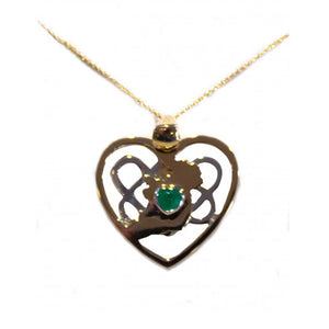 Fill Your Heart With Ireland 14ct Yellow Gold & Emerald Pendant