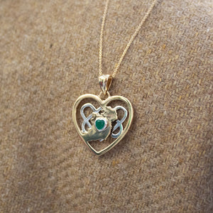 Fill Your Heart With Ireland 14ct Yellow Gold & Emerald Pendant