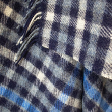 Load image into Gallery viewer, Blue &amp; Navy Check Large Wool Blanket
